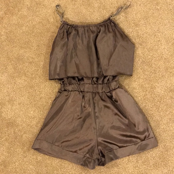 Pants - Adjustable dark brown romper
