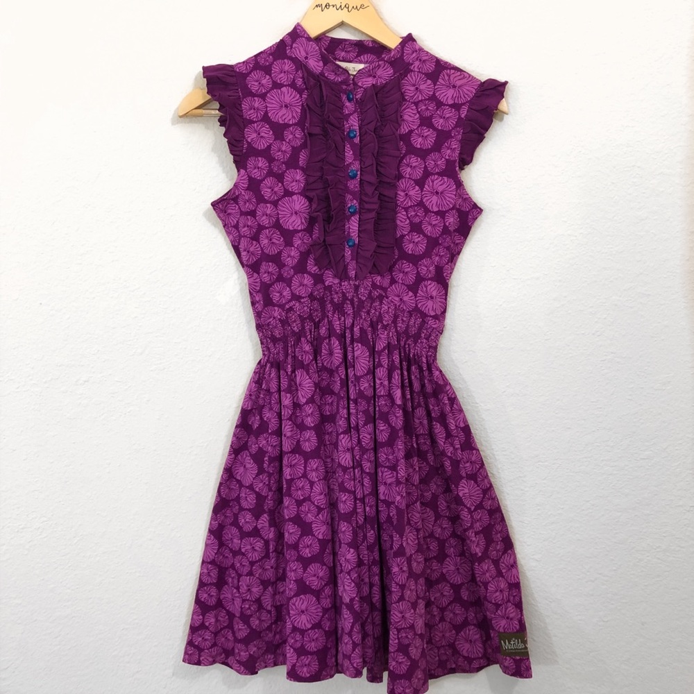 Matilda Jane XS Magenta Printed Ruffles Dress