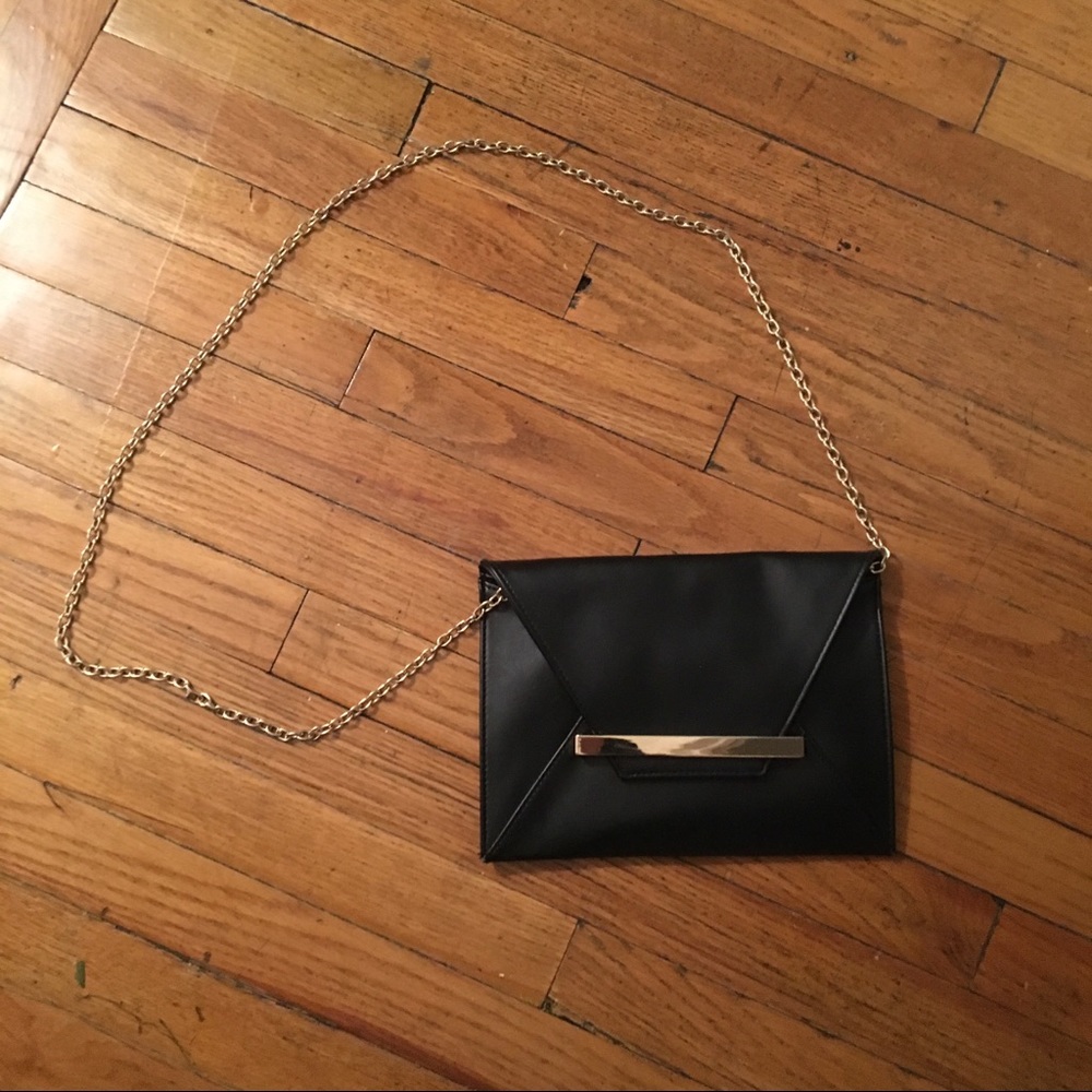 Black Crossbody with Gold Chain
