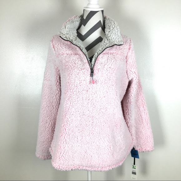 ** LAST ONE!!** Pink Green Tea sherpa pullover top - Picture 2 of 8