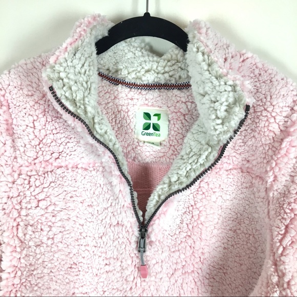 ** LAST ONE!!** Pink Green Tea sherpa pullover top - Picture 6 of 8
