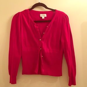 Festive red cardigan