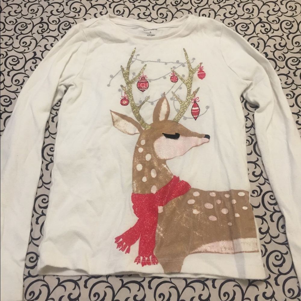 Little girls reindeer shirt size 8 from Gymboree