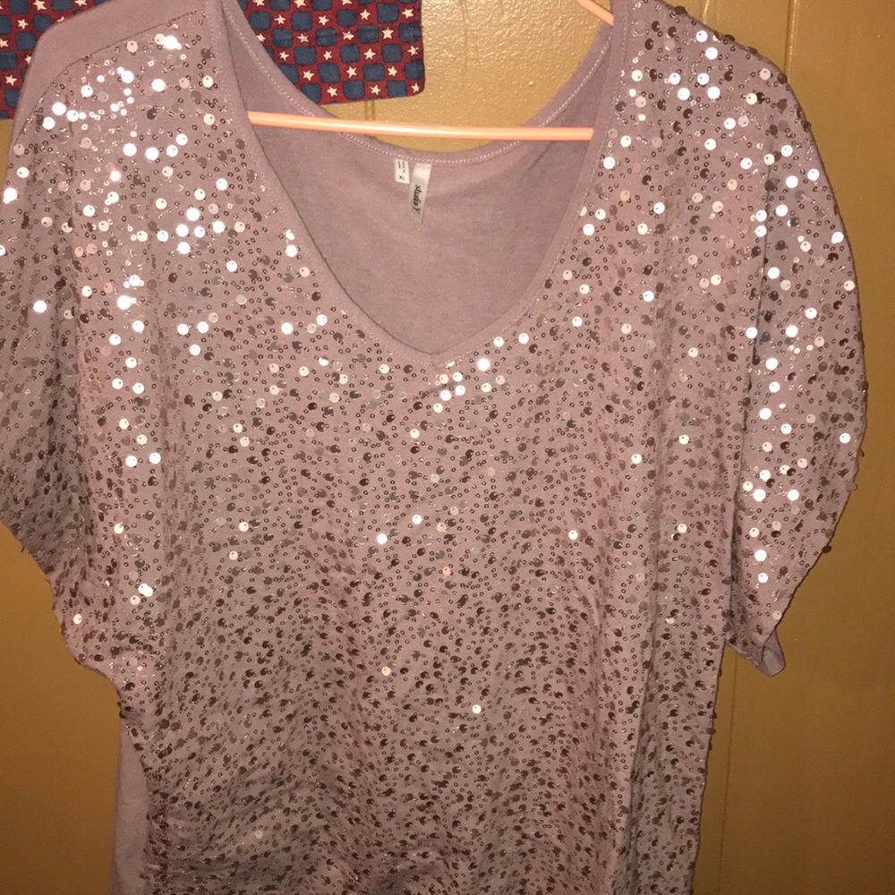 Women's sequin front top