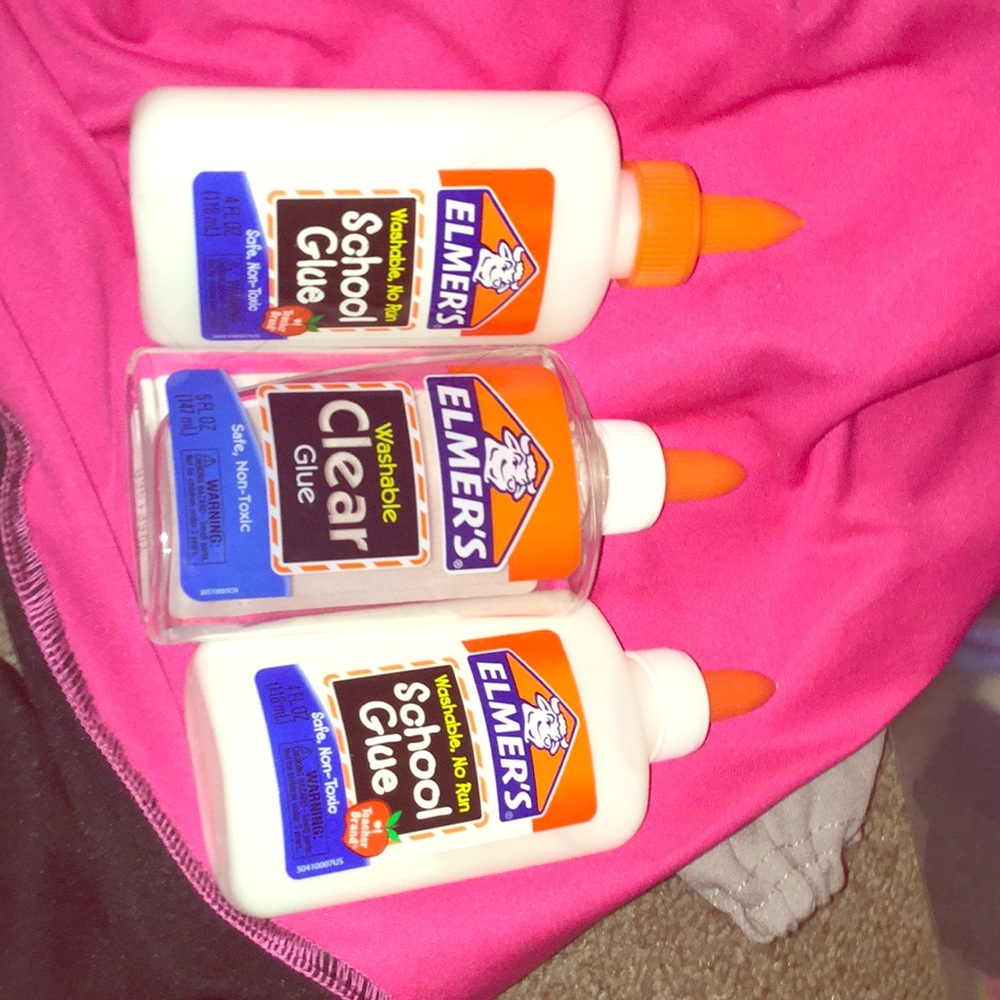 Three Elmers Glue bottles