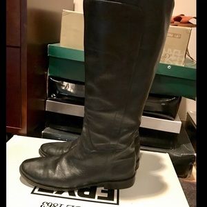 Frye Paige Tall Winter Riding Boots Black