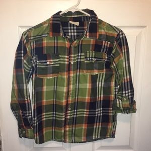 Boys medium 10/12 Earthy Plaid Long Sleeve Shirt