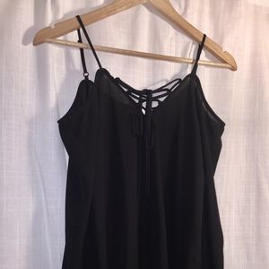 Black off the shoulder lace up top