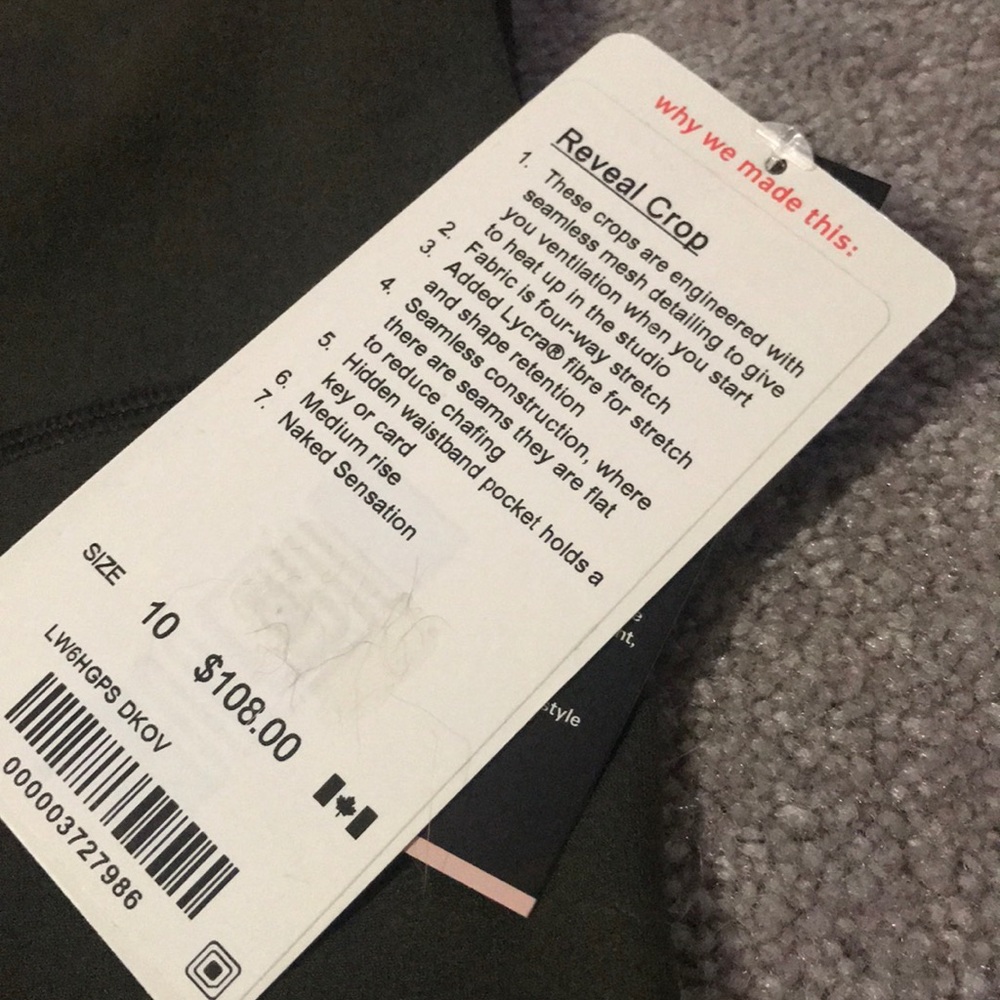 Dark Olive Lululemon Reveal Crop - Picture 3 of 4