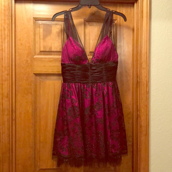 Satin and Lace Cocktail Dress - Picture 1 of 7