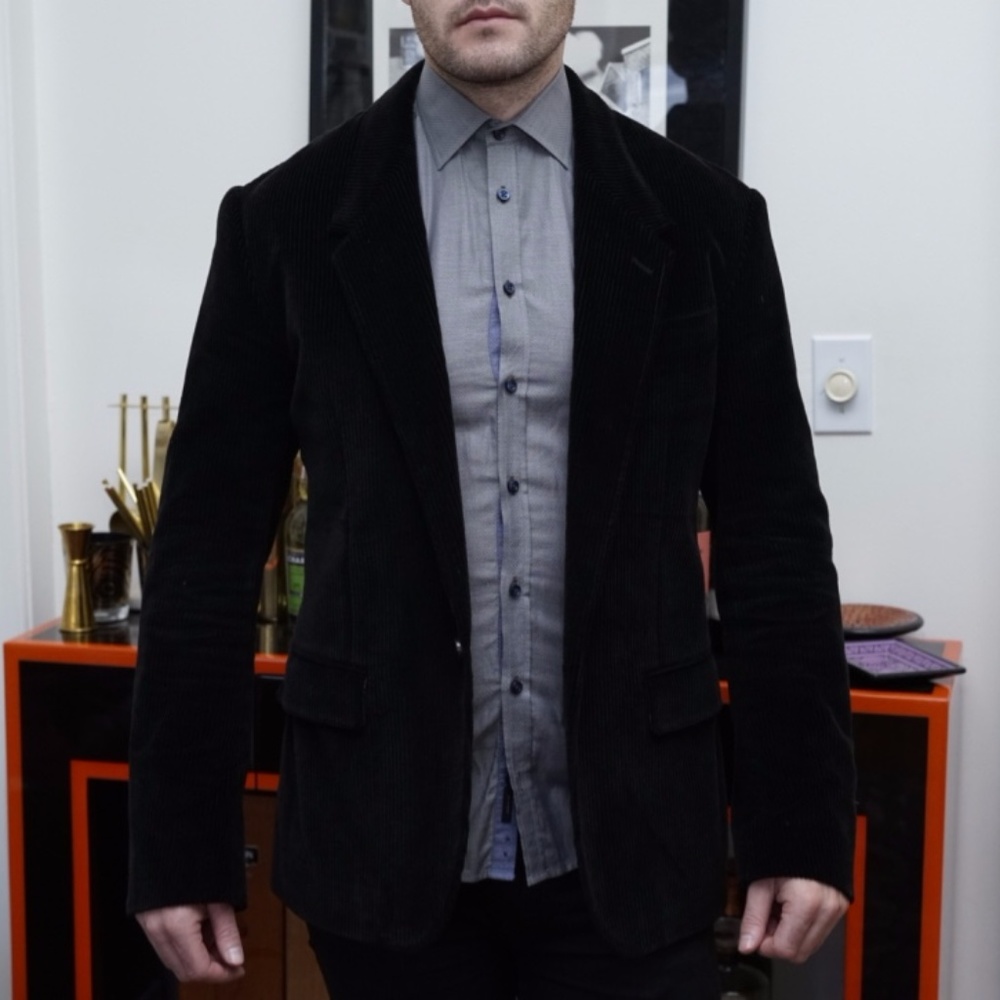 Dolce & Gabanna Men's Blazer Black Corduroy Sz. 48