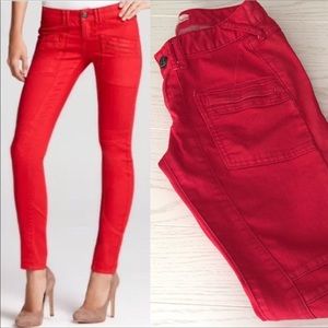 Red free people denim