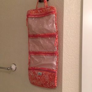Coral pink Vera Bradley travel toiletries case