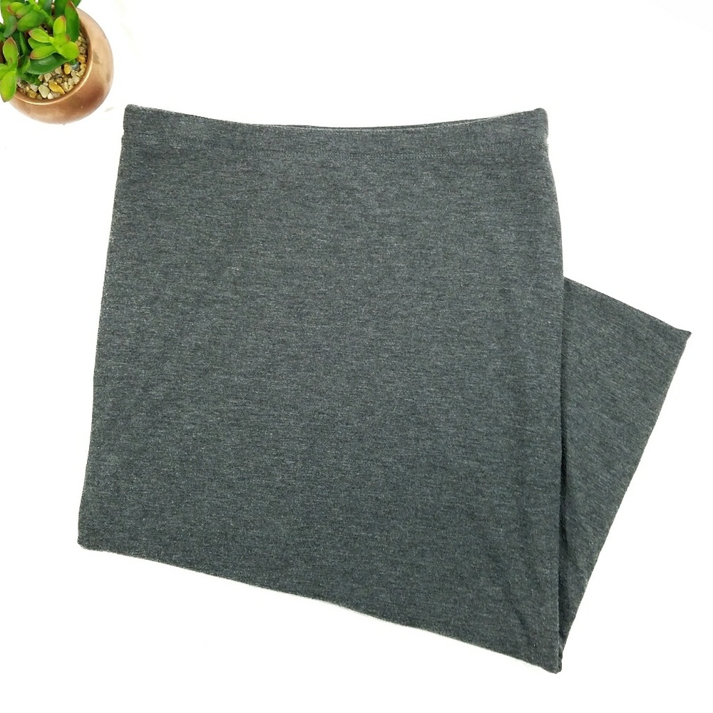 Express Charcoal Gray Double Layered Midi Skirt