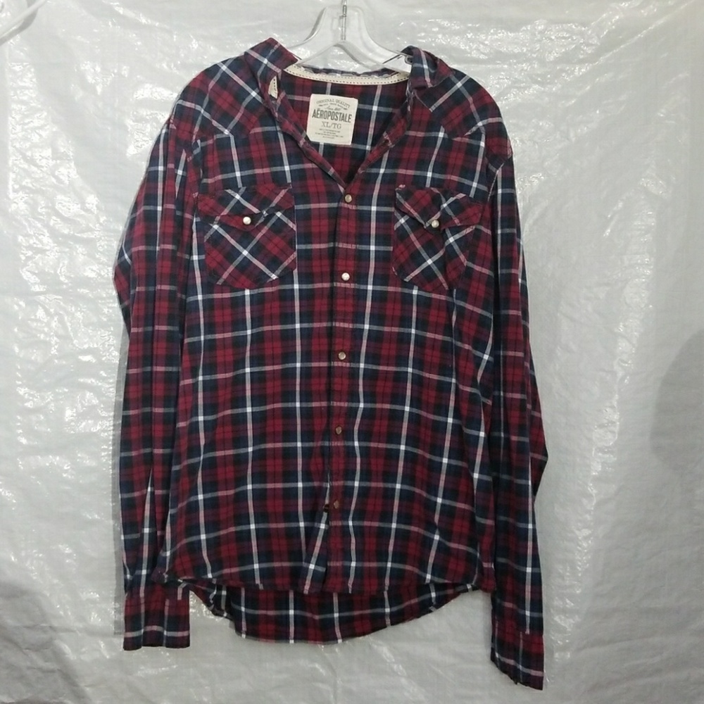 Aeropostale plaid shirt for teen Pearl snaps