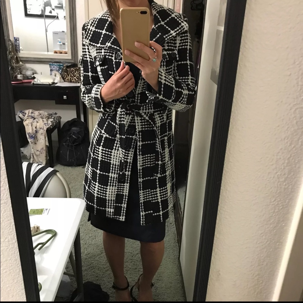 Black and white coat