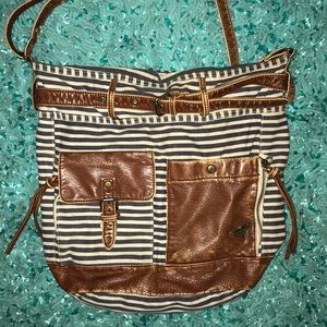Roxy blue and white striped purse