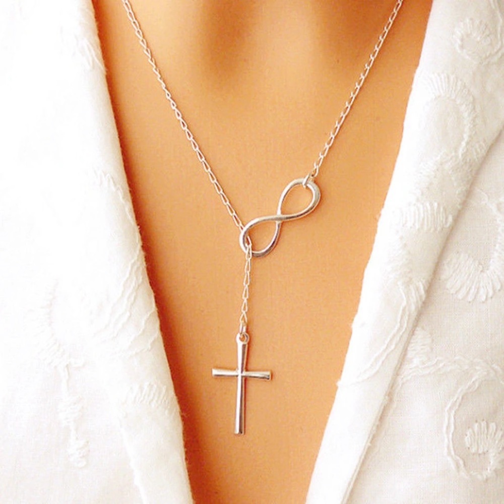 Fashion Jewelry Infinity Cross silver Necklaces