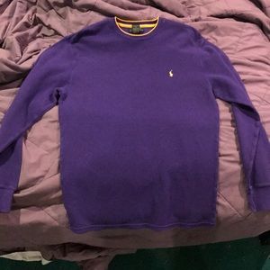 Purple polo long sleeve thermal shirt