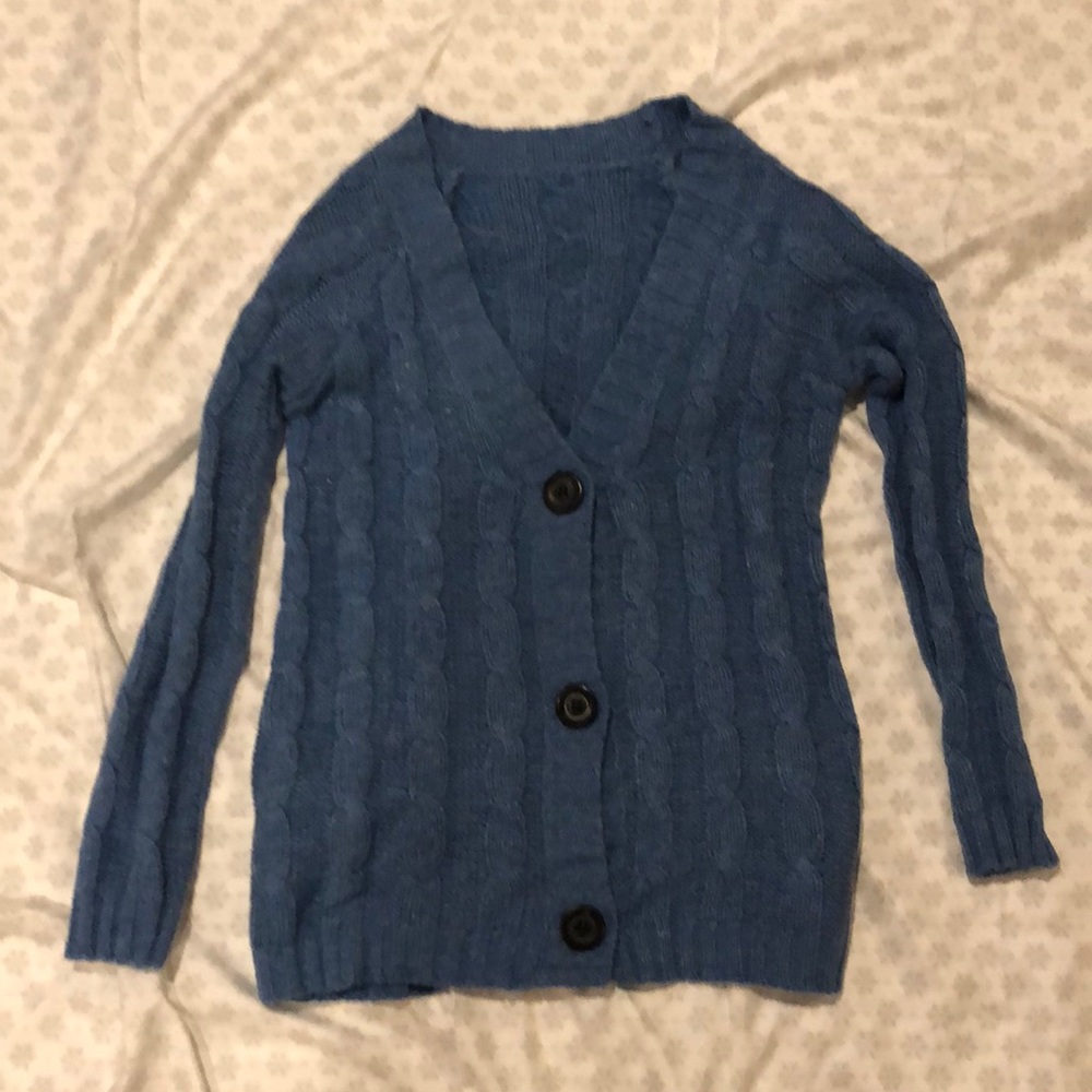 Blue cable knit cardi!