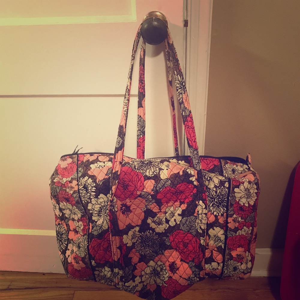Vera Bradley Mocha Rouge Large Duffle