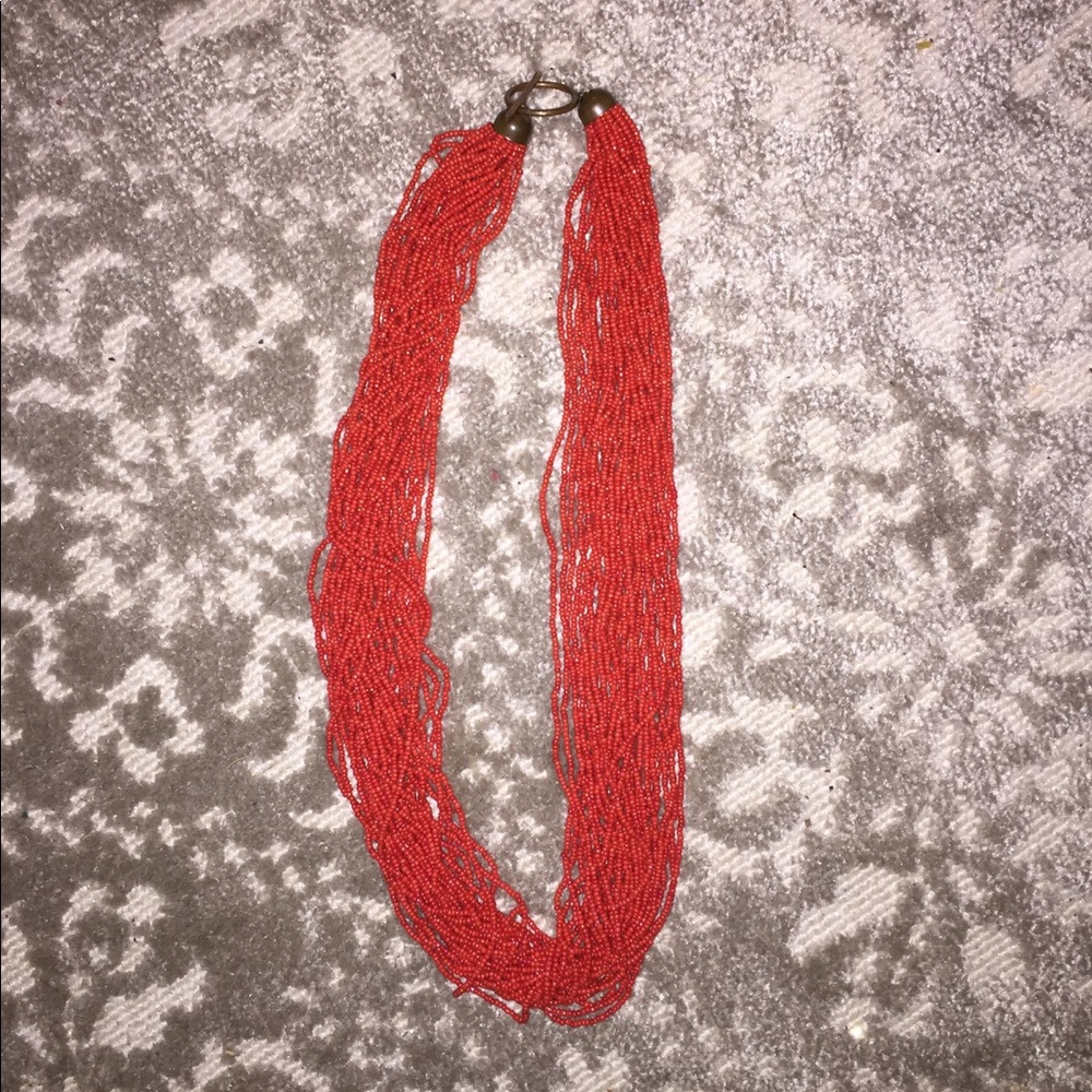 Red beaded necklace