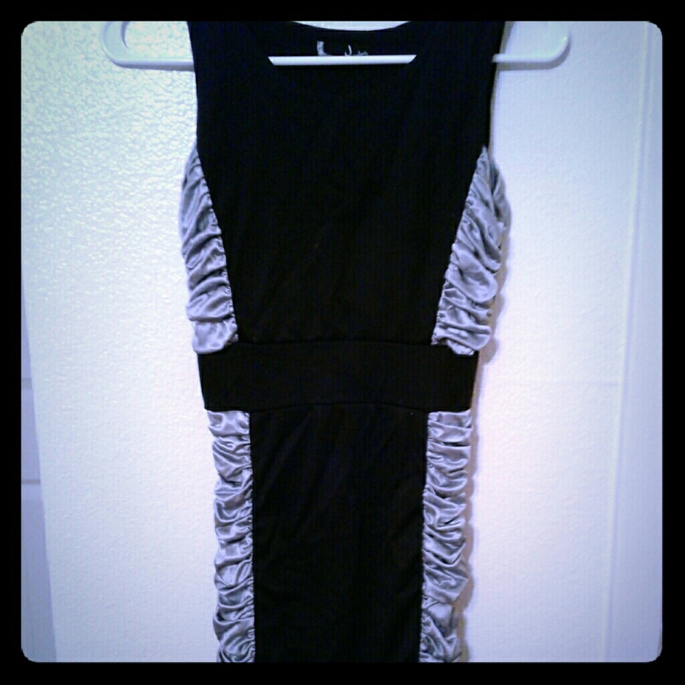 Black and grey cocktail dress