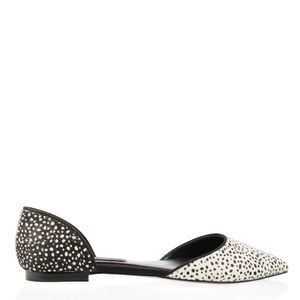 SPOTTED D'ORSAY HAIRCALF FLATS