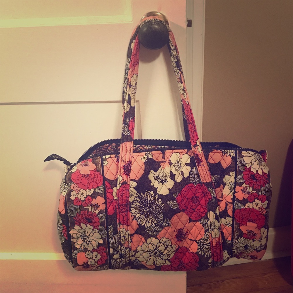 Vera Bradley Mocha Rouge Medium Duffle