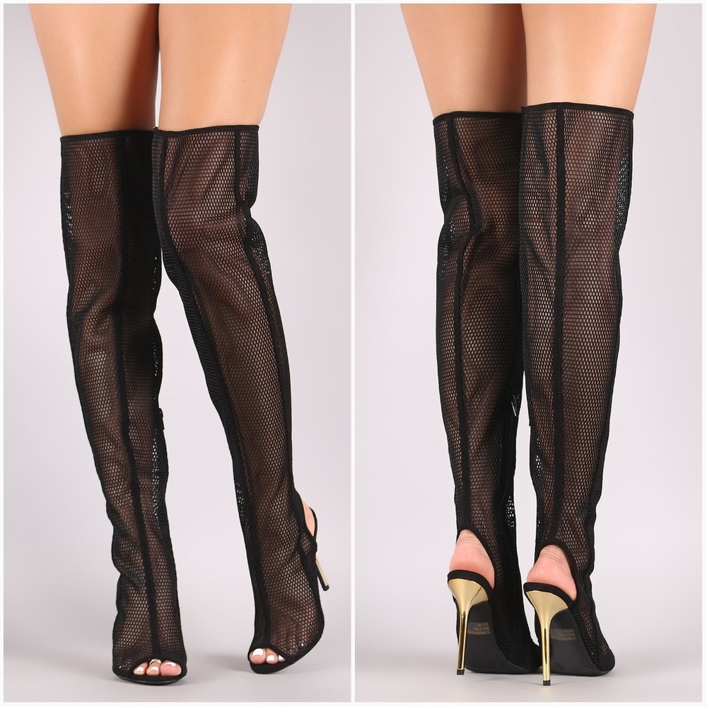 🎉SALE🎉 Sizes 6-10 Fishnet OTK Boots