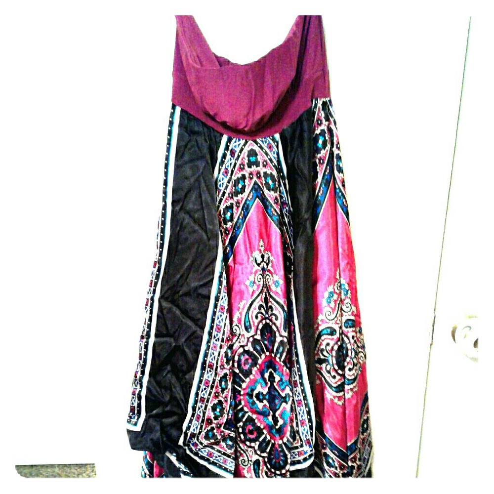 Multi colored silk dress