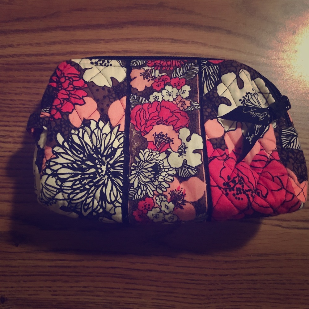 Vera Bradley Mocha Rouge Medium Make-up Bag