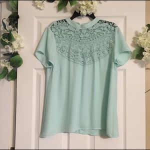 Modcloth Sheer Mint Blouse