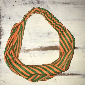 Orange and green headband