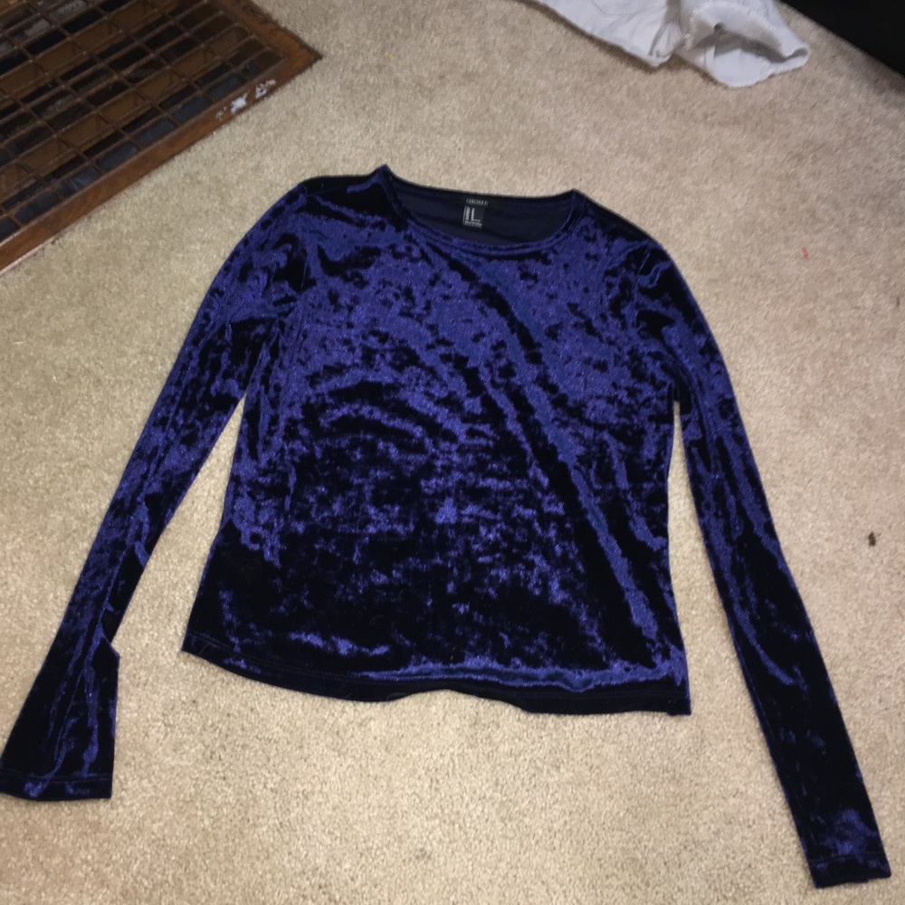 Blue velvet long sleeve