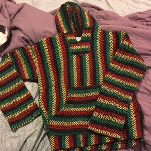 Black red yellow green heavy sweater