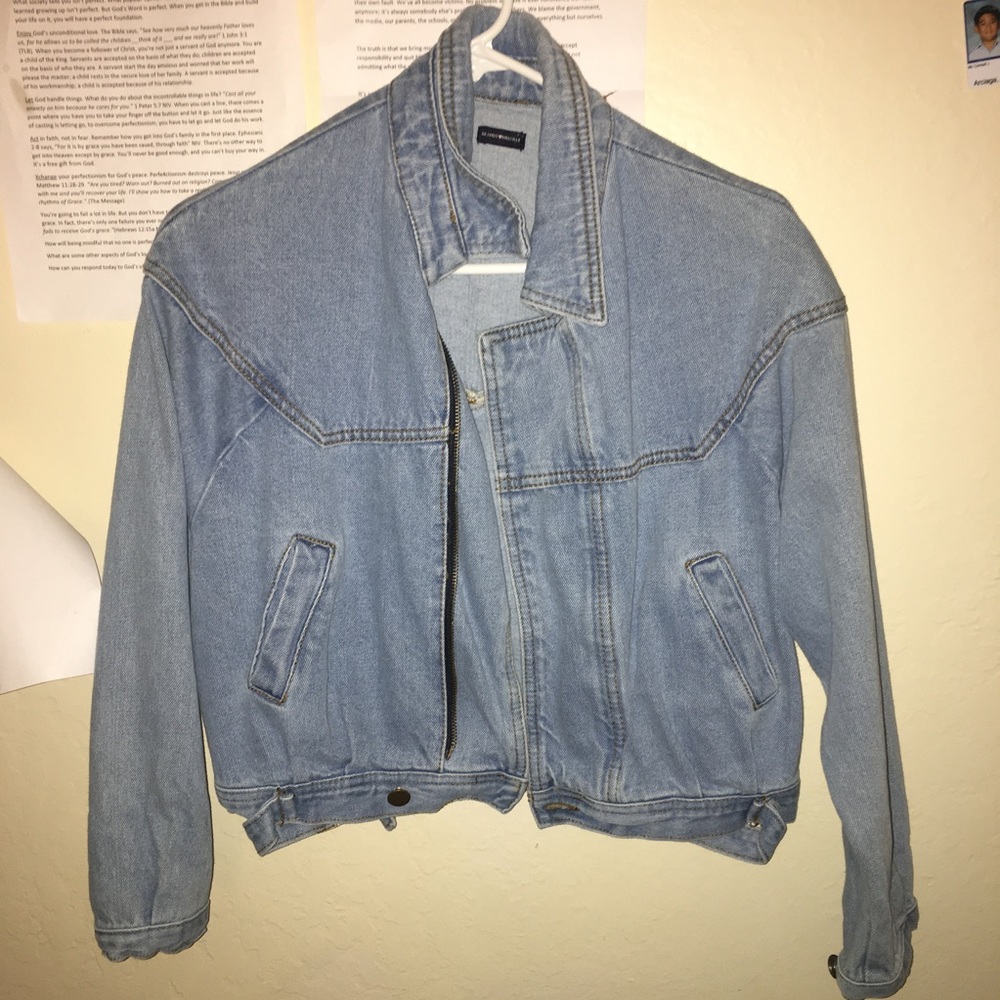 Denim Light Blue Bomber Jacket