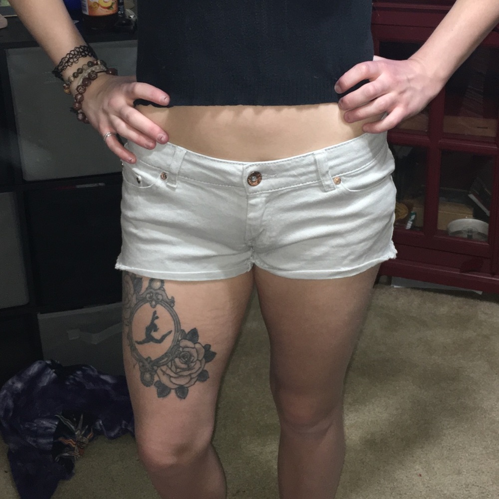 Grey jean shorts