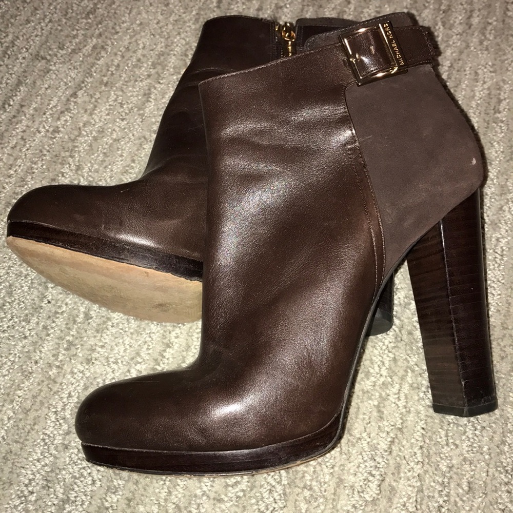 Michael Kors Brown Bootie Heels 8.5