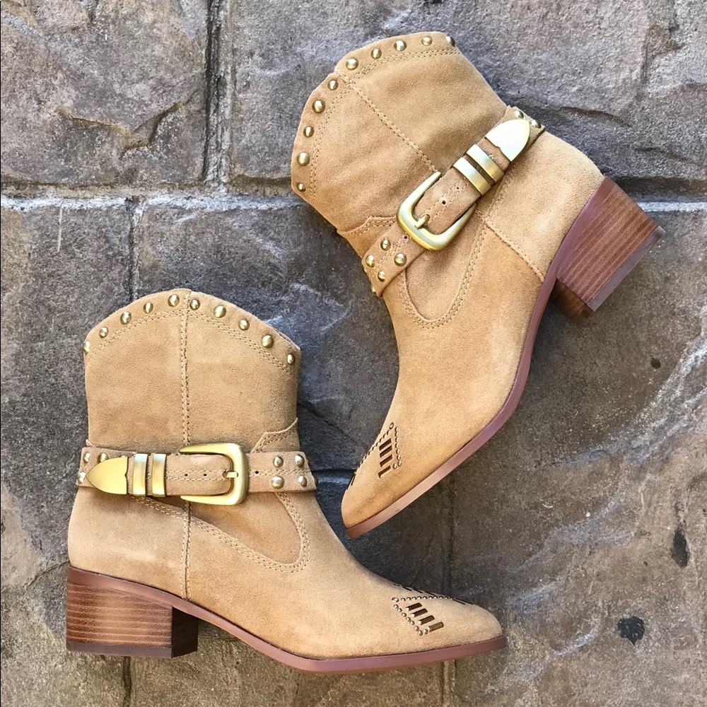 Cowboy Western Buckle Studded Tall Genuine Boots - Picture 6 of 8