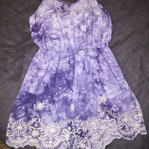Francesca's Purple Embroidered Romper