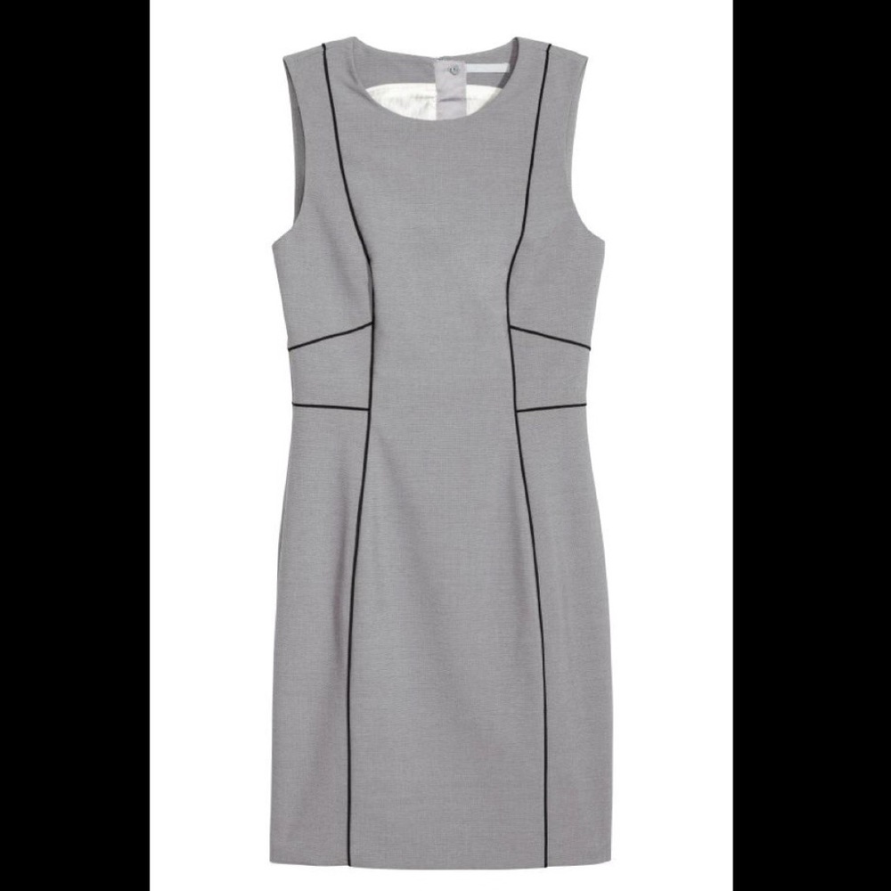 Fitted Grey Work Dress