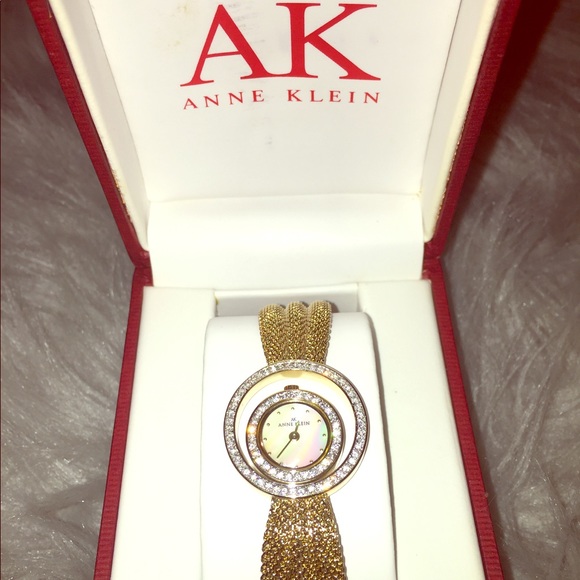 Anne Klein Gold-Tone Mesh Bracelet Watch - Picture 1 of 8
