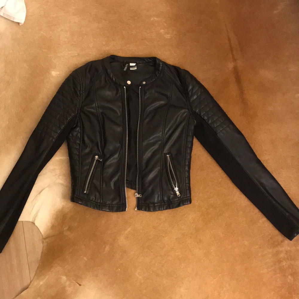 Black leather jacket