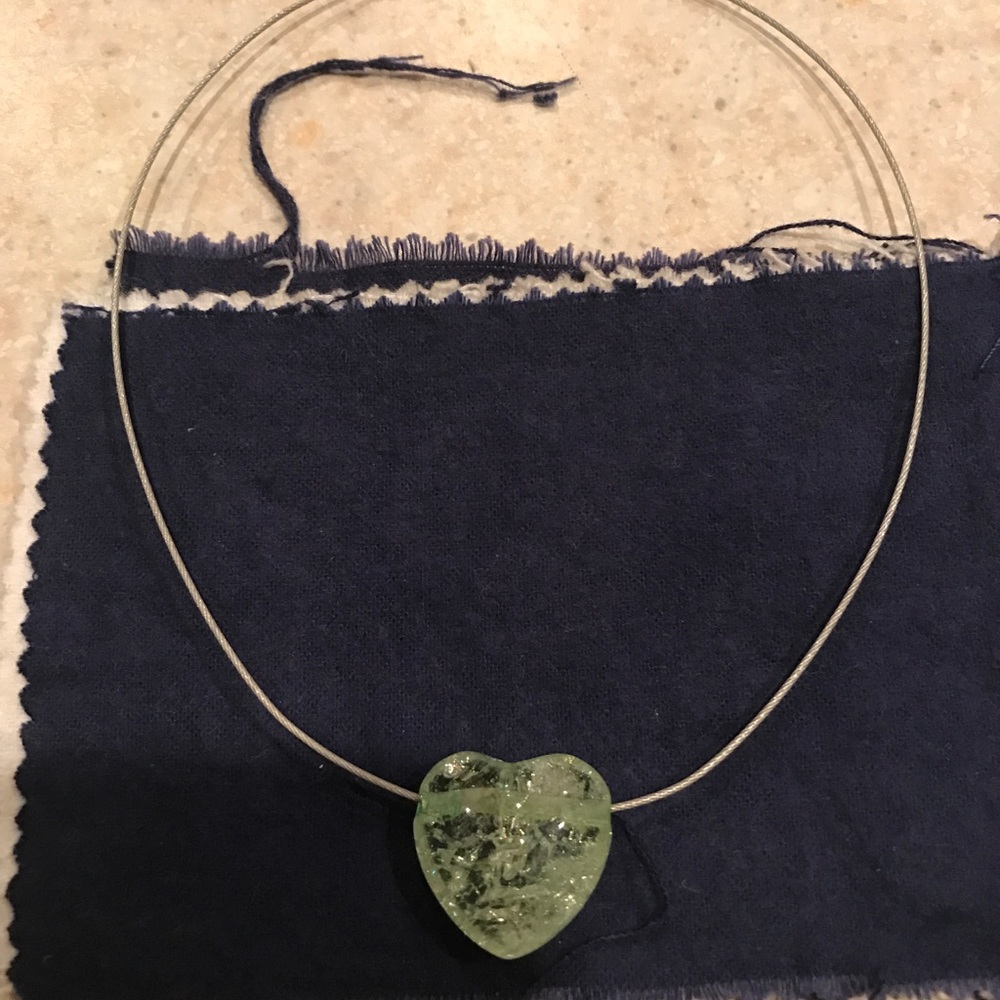 5 for $25.00 Green Heart Necklace
