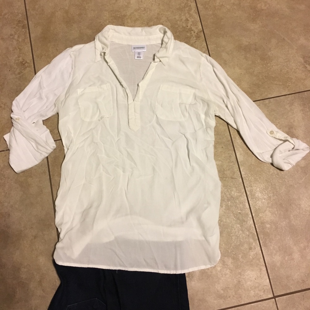 White maternity top