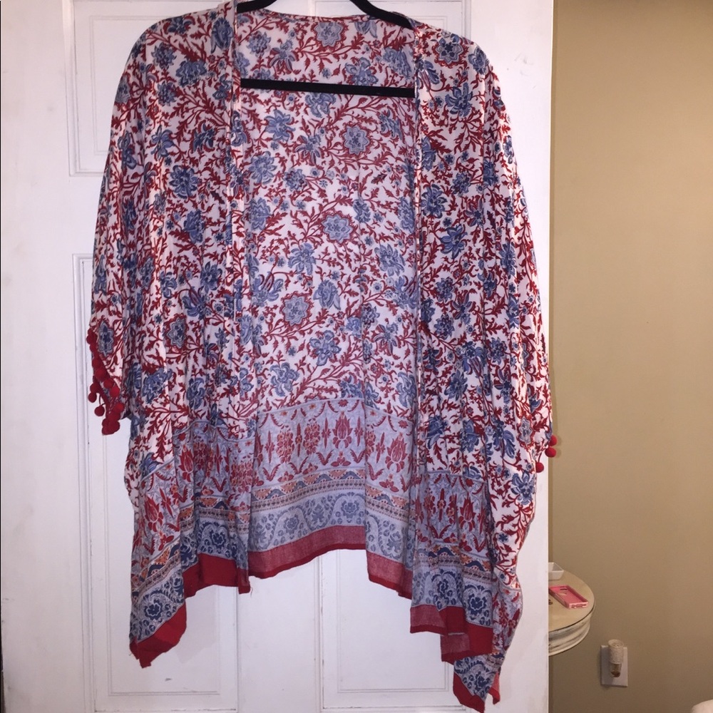Red and blue kimono