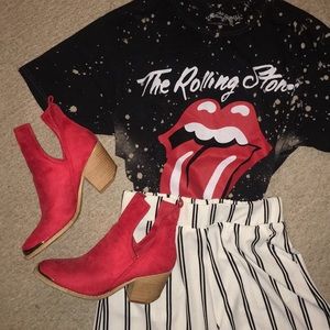 NWOT black and white striped culottes