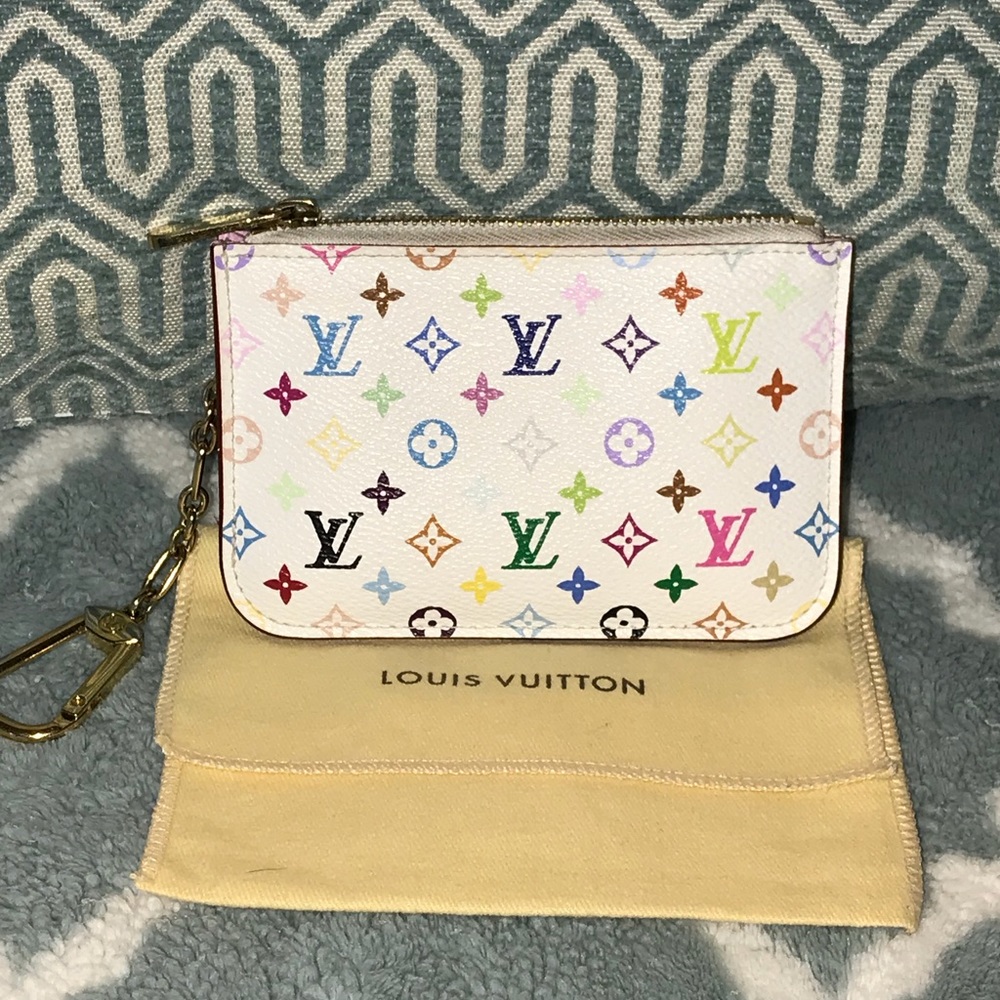 Louis Vuitton multicolored blanc key cles pouch