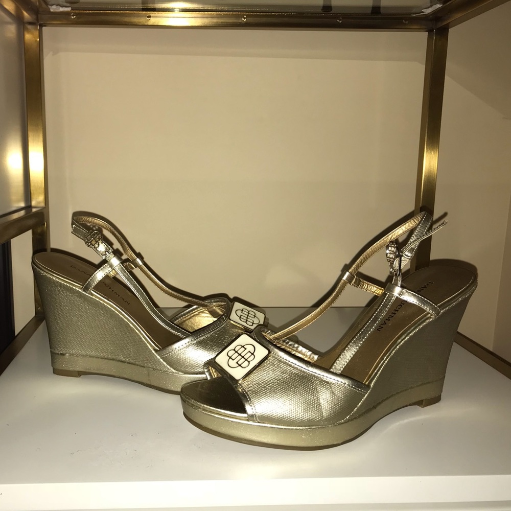 Dana Buchman Gold Wedge heel Sandals